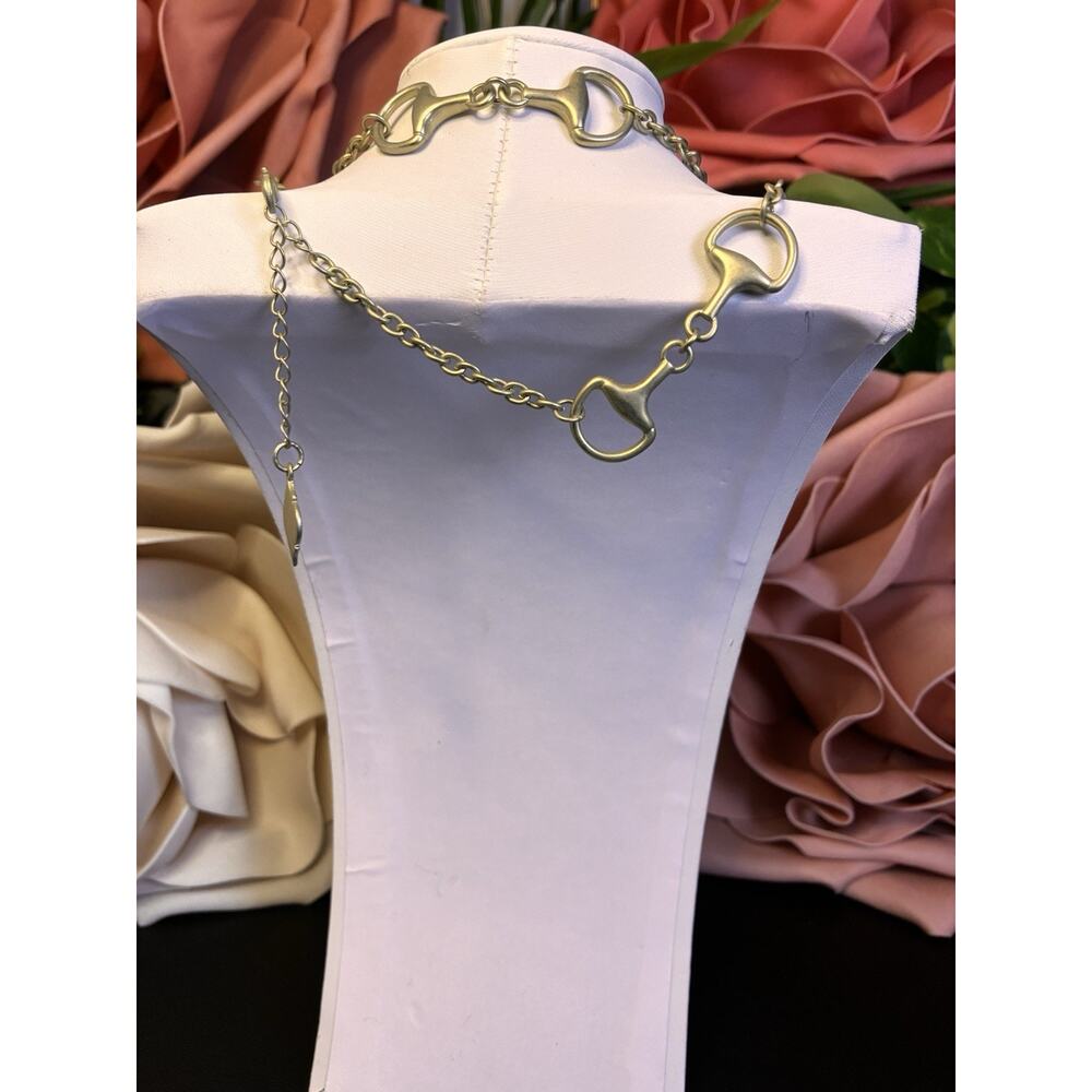 Fornash Necklace Cast Gold Tone Connected Bridal Equestrian Look Chain - Picture 3 of 8